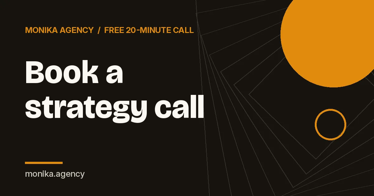 Book a strategy call with Monika: cover image