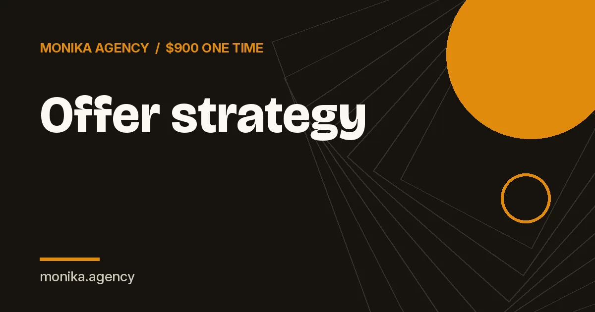 offer strategy service cover image by Monika Agency
