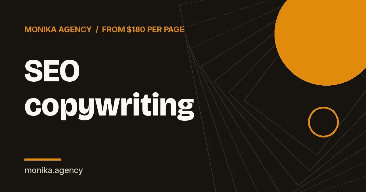 SEO copywriting service cover image by Monika Agency