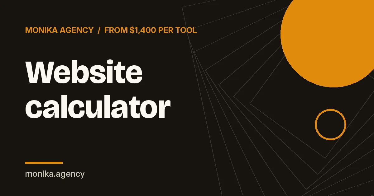 website calculator service cover image by Monika Agency